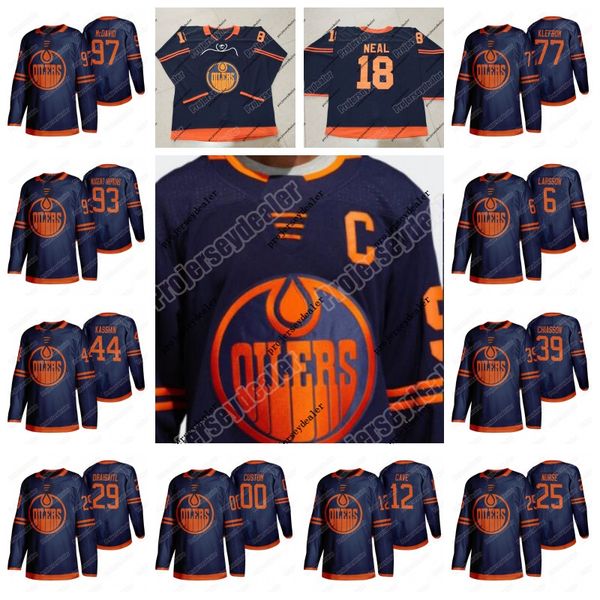 

youth edmonton oilers 2019-2020 third jersey 18 james neal 97 mcdavid leon draisaitl zack kassian darnell nurse oscar klefbom alex chiasson, Black;red