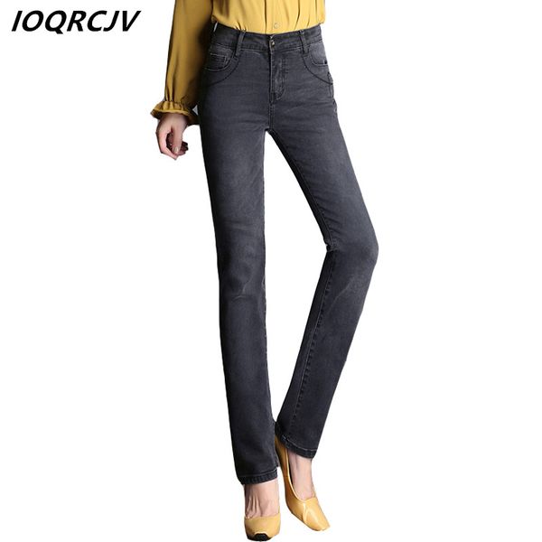 

women pants 2019 new casual fashion high waist elastic jeans ladies denim trousers large size womens straight jeans female, Blue