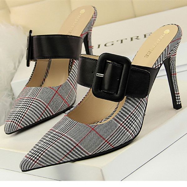 

woman high heels estiletos mujer 2019 slingback pointed toe high heels zapatos de mujer ladies shoes sapato feminino tacones, Black