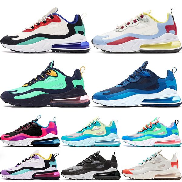 

2019 react men women running shoes bauhaus optical oreo white deep blue designer mens trainers breathable sports sneaker socks