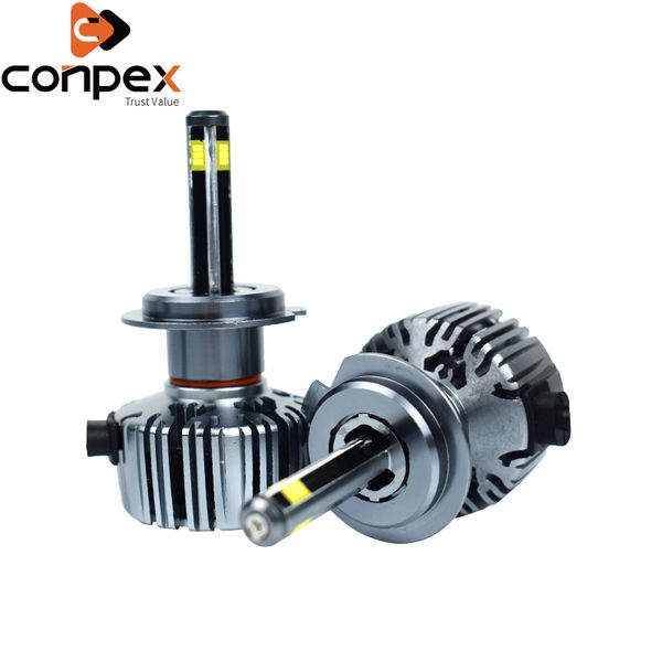 

2pcs автомобиля фара лампы led 6000k h4 h7 12v led шины canbus интеллектуальный чип-декодирования сигнальной лампы линзы огни d1s лампочки