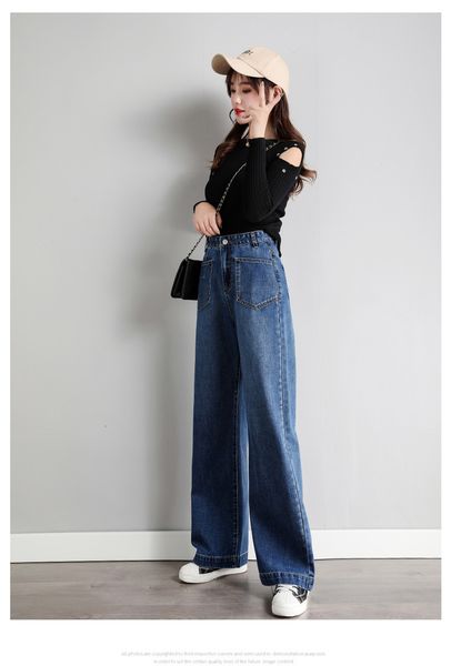 

blue gray personality of straight students wide-legged pants
