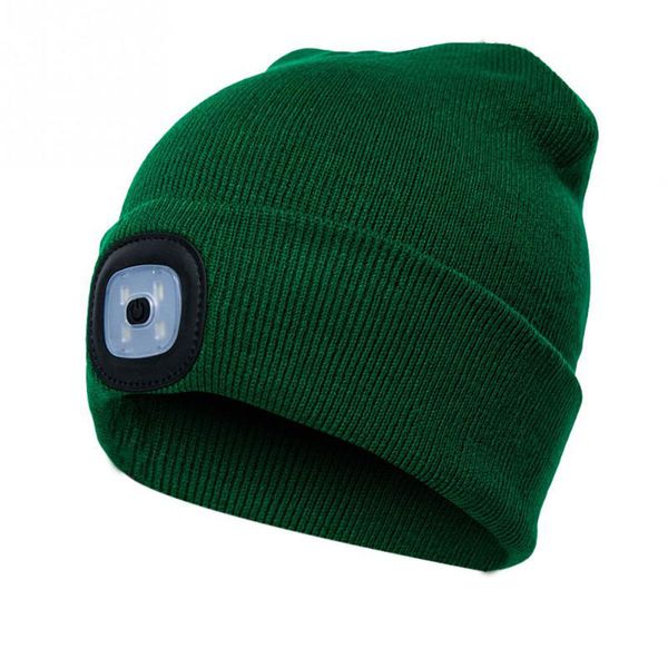

зимняя одежда унисекс led beanie hat cap трикотажные батарейки головной света лампы, Black