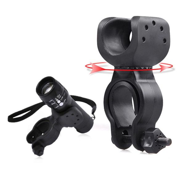 

torch clip mount bicycle front light bracket holder 360 degrees rotation with antiskid gaskets bike lamp holder p40