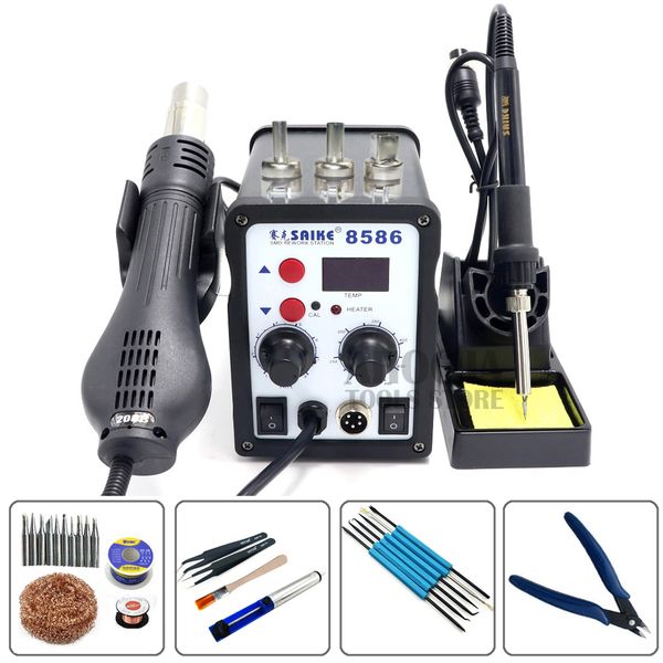 

saike 8586 heat gun desoldering station digital display electricity soldering iron bga rework soldering station air welding