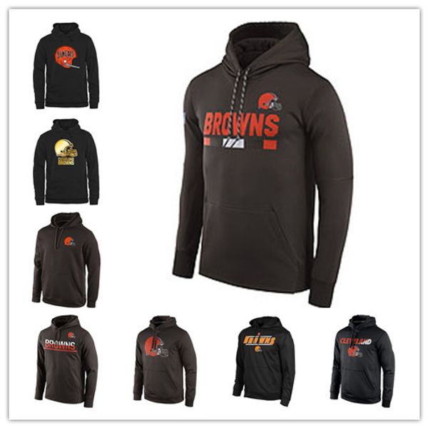 

2019 men cleveland weat hirt brown ideline circuit red practice performance printing pro line black gold collection pullover hoodie