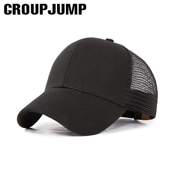 

2019 ponytail baseball cap women snapback dad hat mesh trucker caps messy bun summer hat female adjustable hip hop hats, Blue;gray
