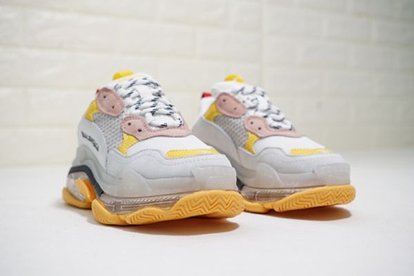 

2019 new paris crystal bottom triple-s leisure shoes shoes platform triple s sneakers for mens women vintage kanye grandpa trainer c13, Black