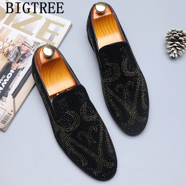 

wedding shoes men elegant coiffeur loafers men party shoes brand italian formal classic sepatu slip on pria ayakkabi, Black