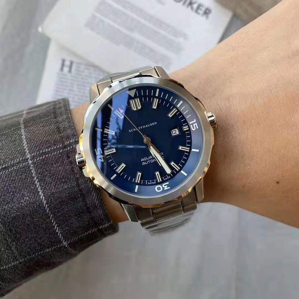 

2019 elite ocean king series men's watch 42mm dial automatic mechanical movement mineral wear-resistant mirror 316 fine steel strap, Slivery;brown