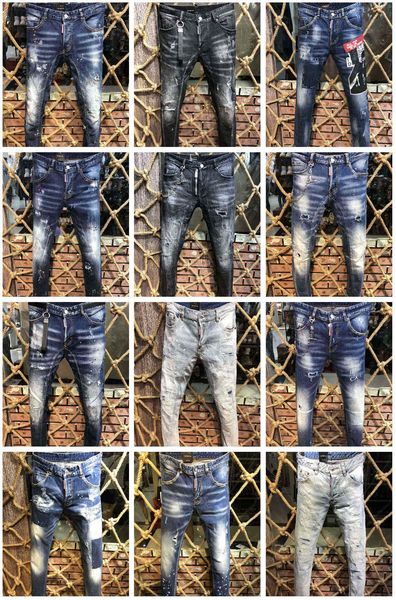 

Luxury brand de igner d2 men denim jean embroidery pant fa hion hole trou er italy ize 44 54