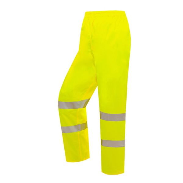 

women men oxford cloth thicken reflective strap camping hiking outdoor rain over elastic waist cycling waterproof trousers, Black;green