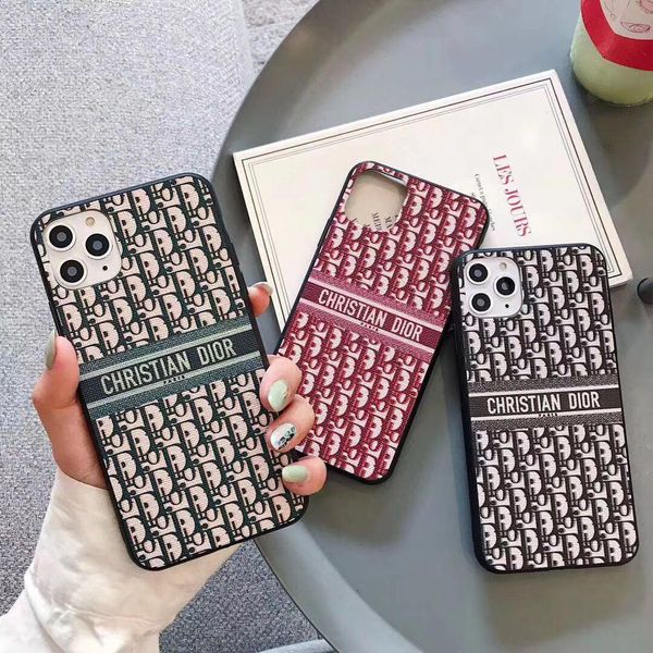 

new arrival classic designer phone case for iphone 11 pro xs max xr x 6 7 8 plus textile design