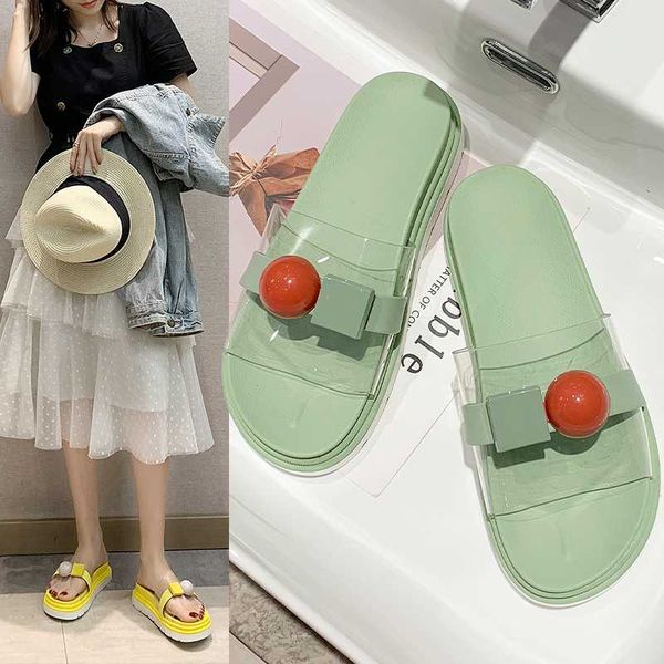 

shoes rubber slippers slides med shose women platform pantofle flat soft summer 2020 pu fashion rubber slippers t18, Black