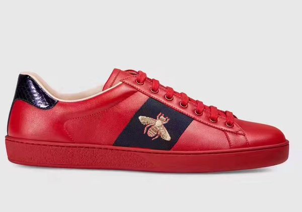 

2019 new arrival fa hion men women ca ual hoe luxury de igner neaker hoe genuine leather bee embroidered