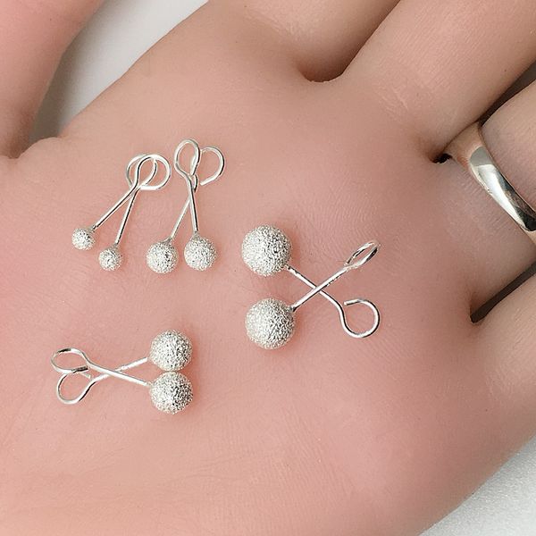 2019 Real S925 Sterling Silver Ball Stud Earrings Dont Need