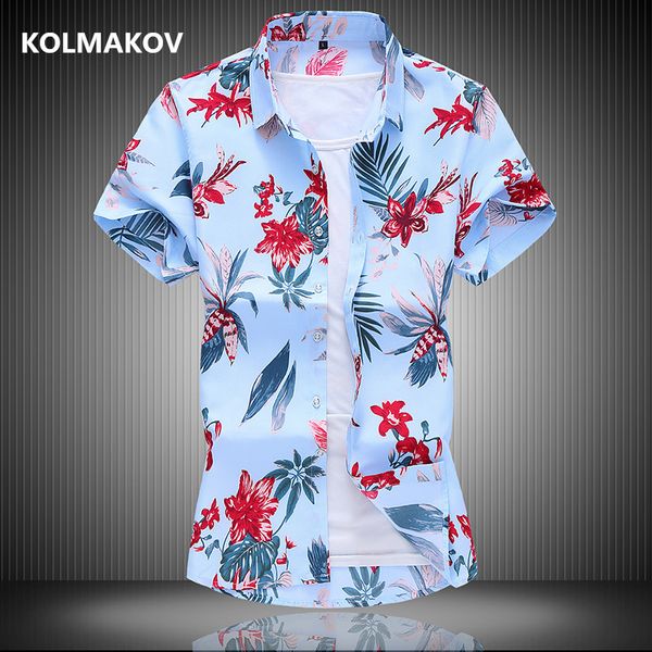 

2020 new arrival summer flower design casual shirts men,men's shirts,short sleeve shirts men plus-size -7xl, White;black