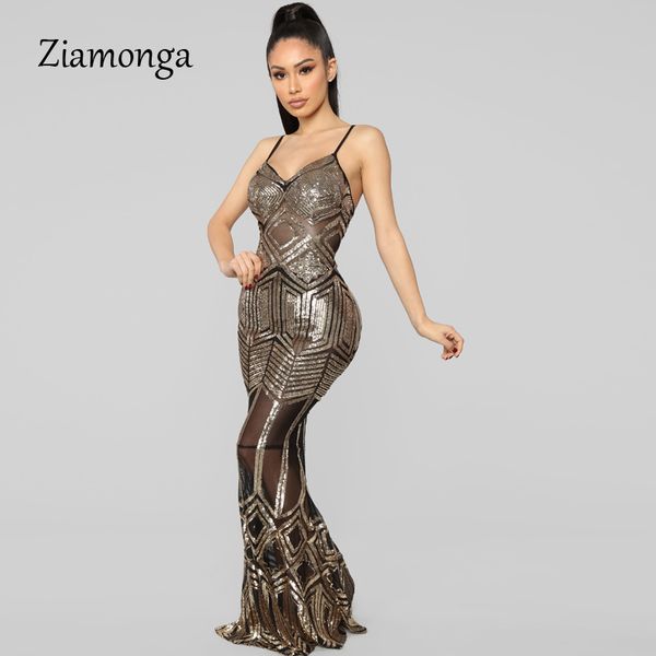 

ziamonga 2020 graceful v neck off shoulder sequin female maxi evening party dresses women floor length formal mermaid dress, Black;pink