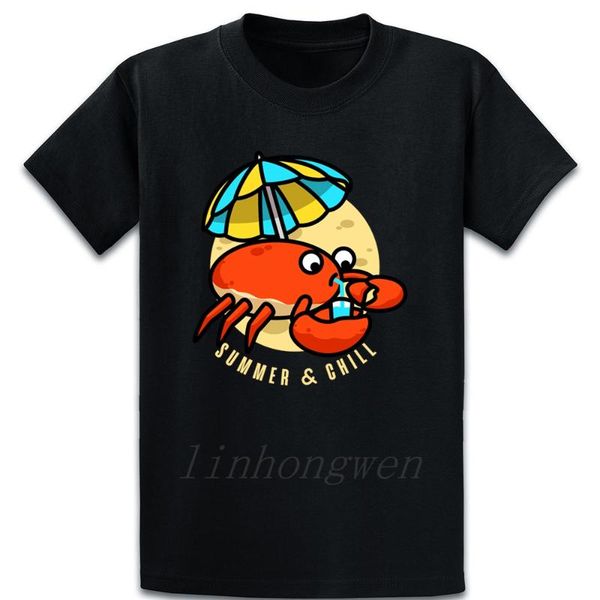 

лето и холод пить краб смешной подарок футболка письма сумасшедший o шеи печати смешные джентльмены хлопок летняя рубашка, White;black