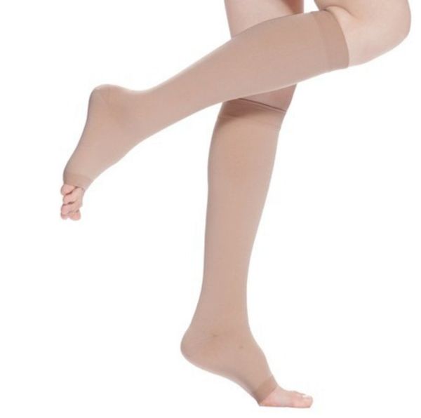 

18-21mm hg women yoga socks compression knee high open toe men women support lady hot, Black
