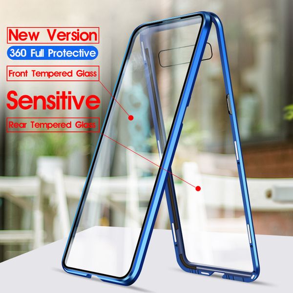 Samsung S10 Plus 360 Full Body Upgrade with Double-Sided Tempered magnetic equator Shell for Note 8/9, M10/M20, A30/A50/ A70/AA10