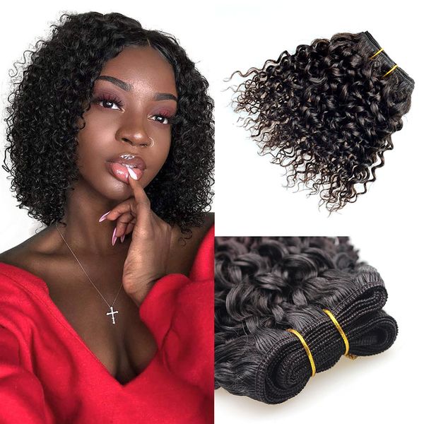 Unprocessed Virgin Afro Kinky Human Hair 4 Bundles Bob Hairstyles Deep Wave Hair Peruvian Curly Hair Extensions Hair Wefts Weft Hair From Rapunzel19