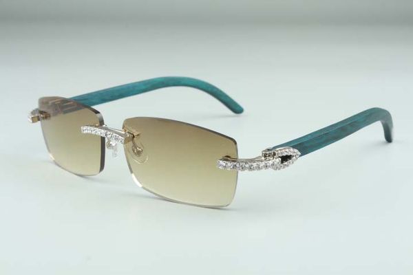 

2020 fashion high-end blue natural wood sticks diamonds sunglasses a-3524012-c for unisex, size:56-18-135mm, White;black