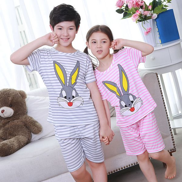 

kids pajamas set children baby girl boys cartoon casual clothing costume short sleeve summer sleepwear pajamas sets, Blue;red