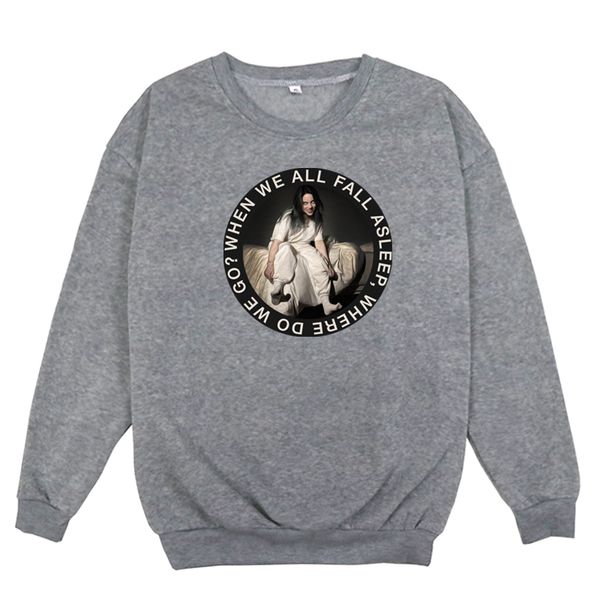 

billie eilish hoodies sweatshirt plus velvet casual men women hooded pullover sport hip hop hoodie streetwear sudadera hombre, Black