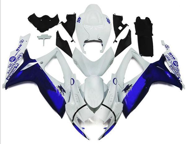 

4gifts new abs motorcycle full fairings set fit for suzuki gsx-r600 gsx-r750 600 750 k6 gsxr 2006 2007 06 07 blue white