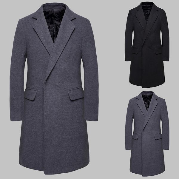 

autumn and winter fur coat men's medium-length windbreaker men's long coat black grey colors m-xxl sizes men