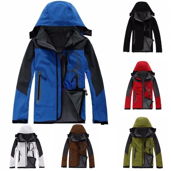 

горячая 2020 мужская северной денали флис вершина бионический куртки открытый ветрозащитный водонепроницаемый свободного покроя софтшелл лиц, Black