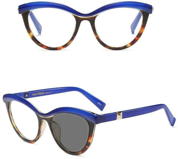 

sunglasses 2021 fashion cat pochromic reading glasses vintage blue and leopard frame multi focus eyeglasses uv400 fml, White;black