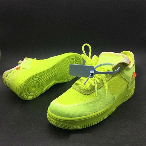 

2019 Hot Sale Forced 1 Volt 2.0 Fluorescent Green Black Running Shoes for 1s Men Women Athletic Sneakers Size 36-45