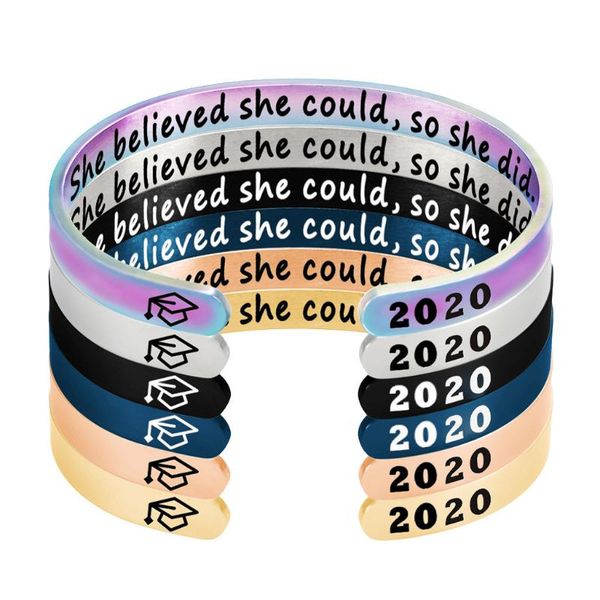 

розовое золото лазерной гравировкой положительный вдохновенный quote браслеты манжета браслеты anniversary выпускной подарки для женщин дево, White