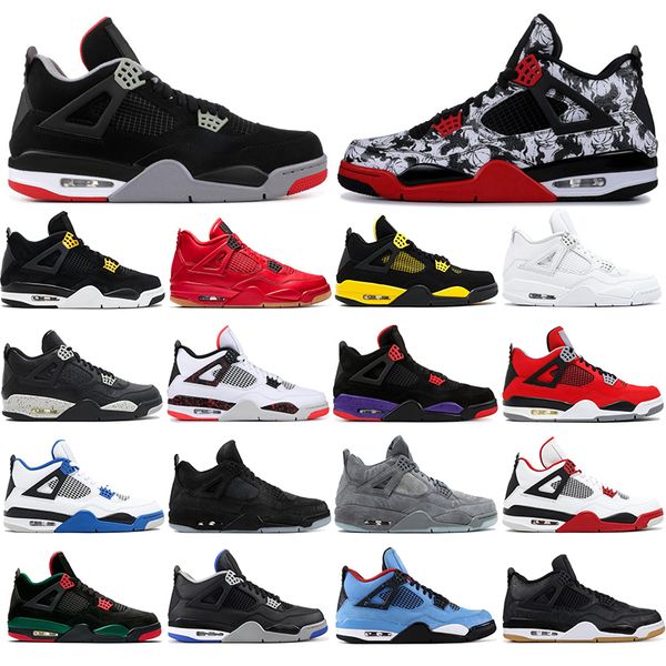 

with socks air jordan retro 4 bred tattoo royalty white cement men basketball shoes sports sneakers 4s trainers outdoor 40-47, White;red