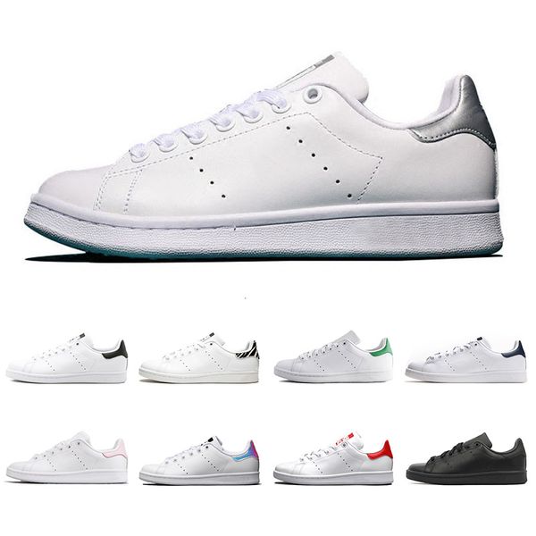 

2019 new designer smith shoes flats women mens leather casual shoes zebra flower triple white black stan skateboard sports sneakers 36-45