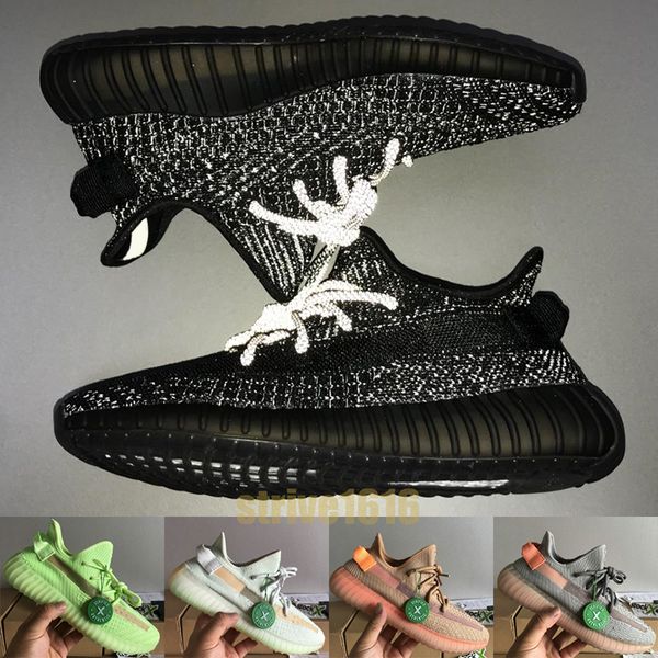 

Black reflective kanye we t glow in the dark tatic true form men women running hoe e ame platform de igner neaker u 5 13, White;red