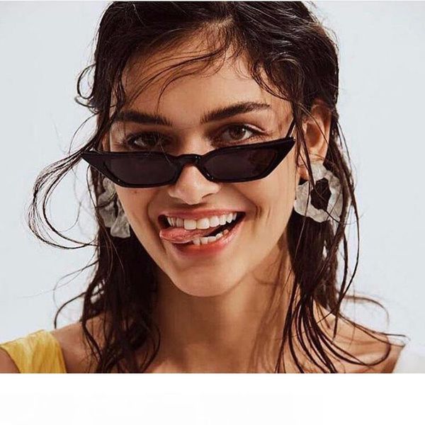 

el malus] small thin cat eye sunglasses women female vintage fashion brand designer red shades square little sun glasses uv400 sg032, White;black