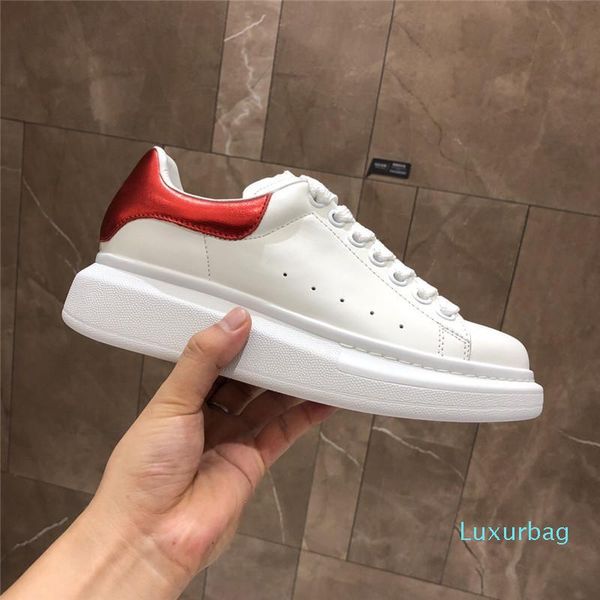 

2019 designer sneakers casual shoes for women and men lace up genuine leather flat casual shoes black red pink sneakers