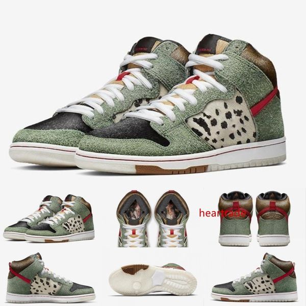 

новое поступление высокое качество sb dunk high dog walker баскетбольная обувь для мужчин черный зеленый кроссовки дизайнерский бренд спорти