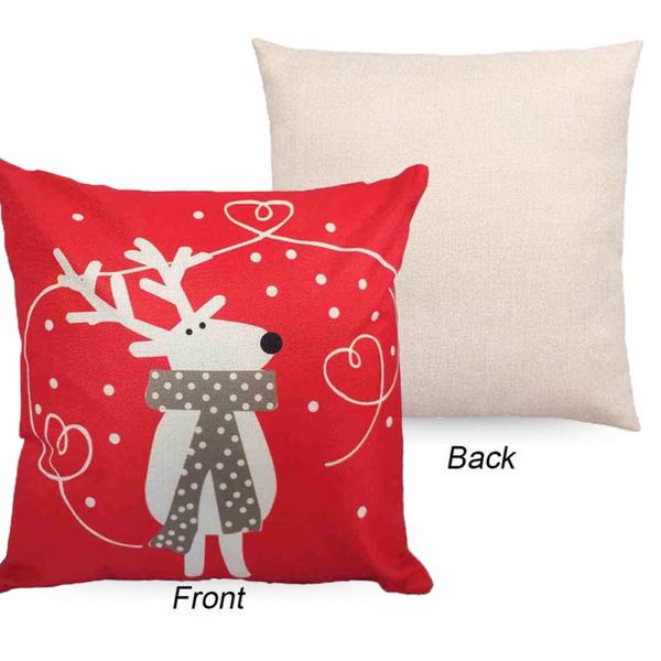 

merry christmas linen christmas red series pillowcase new year decoration household sofa cushion cover festive party supplies pillow case