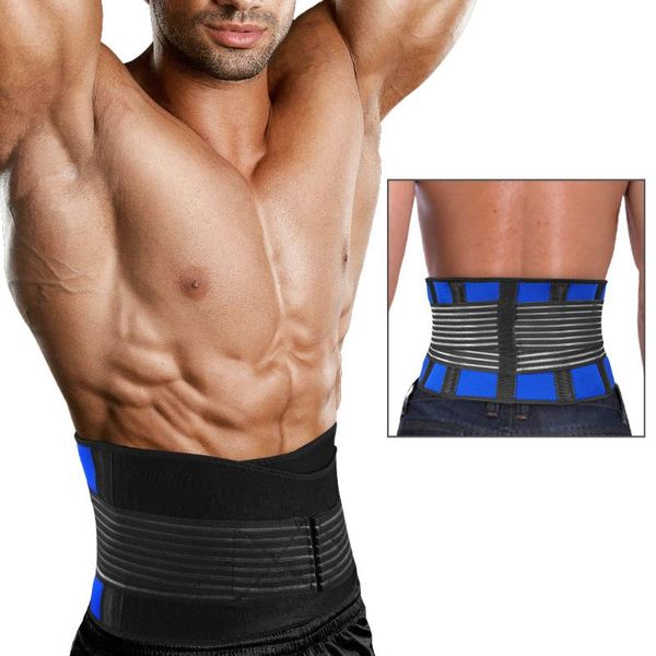 

waist support corset belts elastic breathable male fitness weightlifting lumbar brace recovery fixation belt, Black;gray