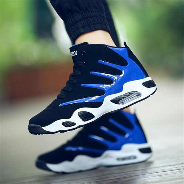 

male sneakers men boots sneakers breathable shoes men light casual boots, Black