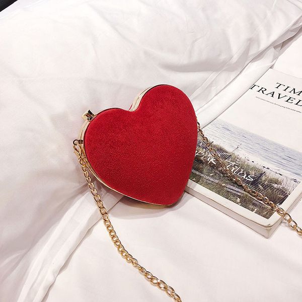 

3w#women's clutch bag fashion purse frosted fabric buckle casual shoulder heart shaped bag bolsos mujer de marca famosa