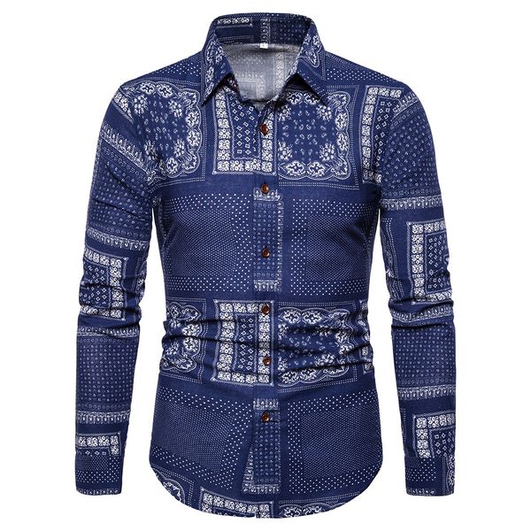 

men's long-sleeved shirts, print shirts, men's shirt men, lapel street clothes, long sleeve shirt men, White;black