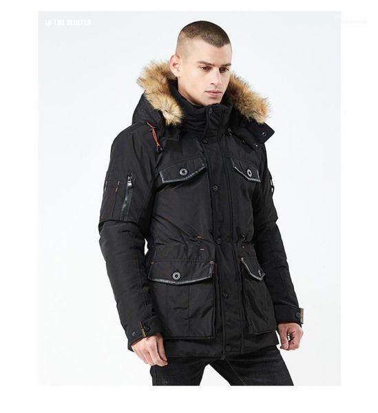 

with pocket homme jacket fashion keep warm man cotton padded jacket detachable hat zipper winter coats, Black;brown