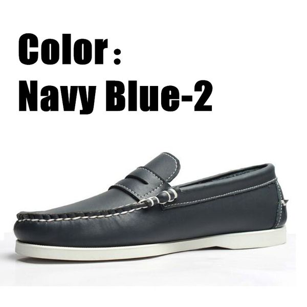 

men genuine leather docksides classic boat shoes,men sneakers for homme femme navy blue -2 loafers y016, Black