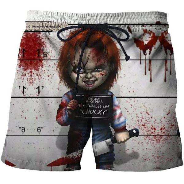 

punk style clown printed men's beach shorts fitness quick-drying swimsuit street funny fun 3d shorts factory direct sales, White;black