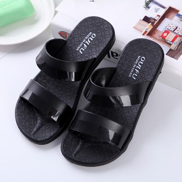 

2020 summer women flat crystal slippers women summer slippers round toe flat retro beach zapatillas de mujer con@3, Black